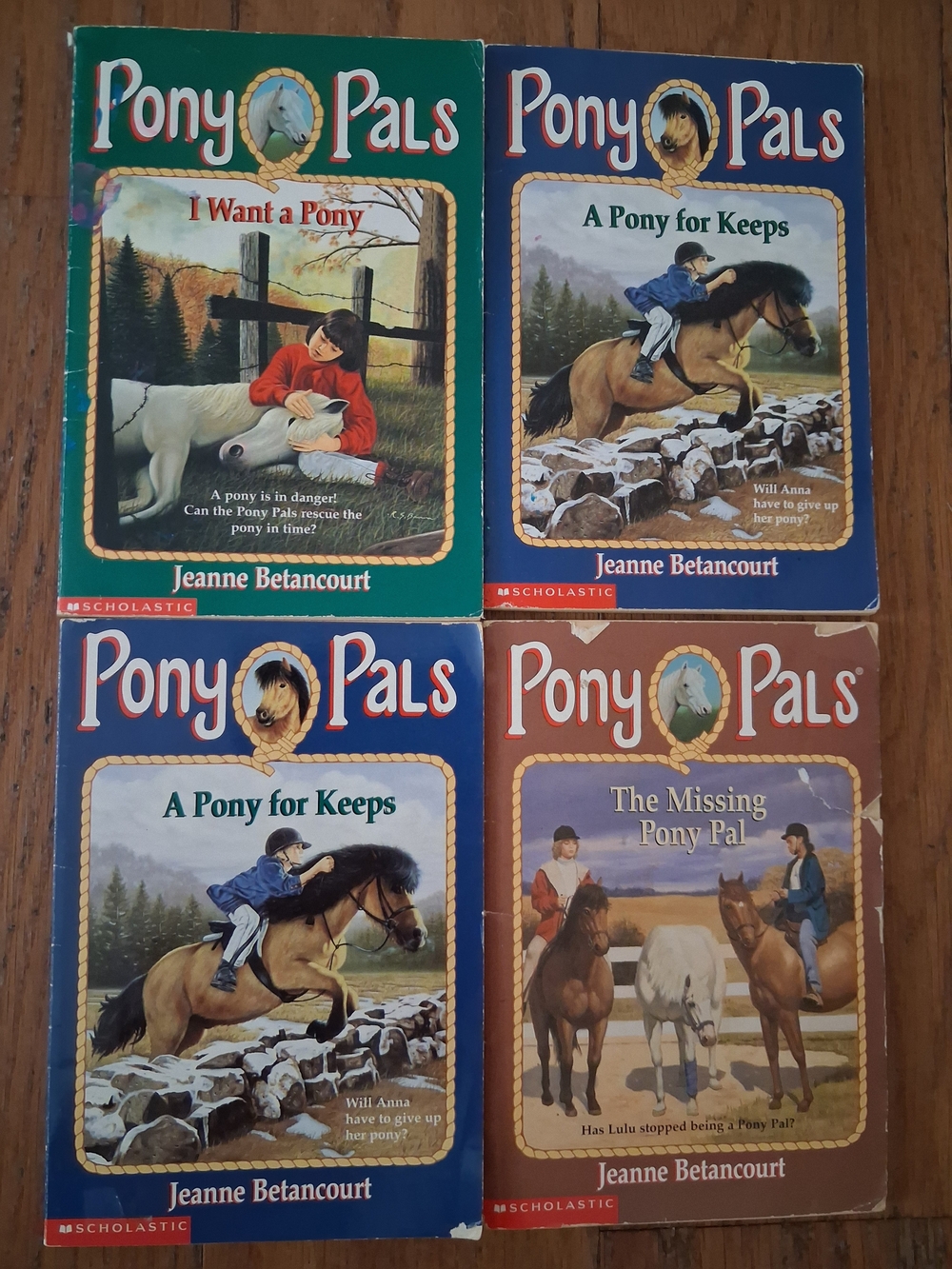 Pony Pals Paperback Book Collection by - Blue/Green/Cream Covers